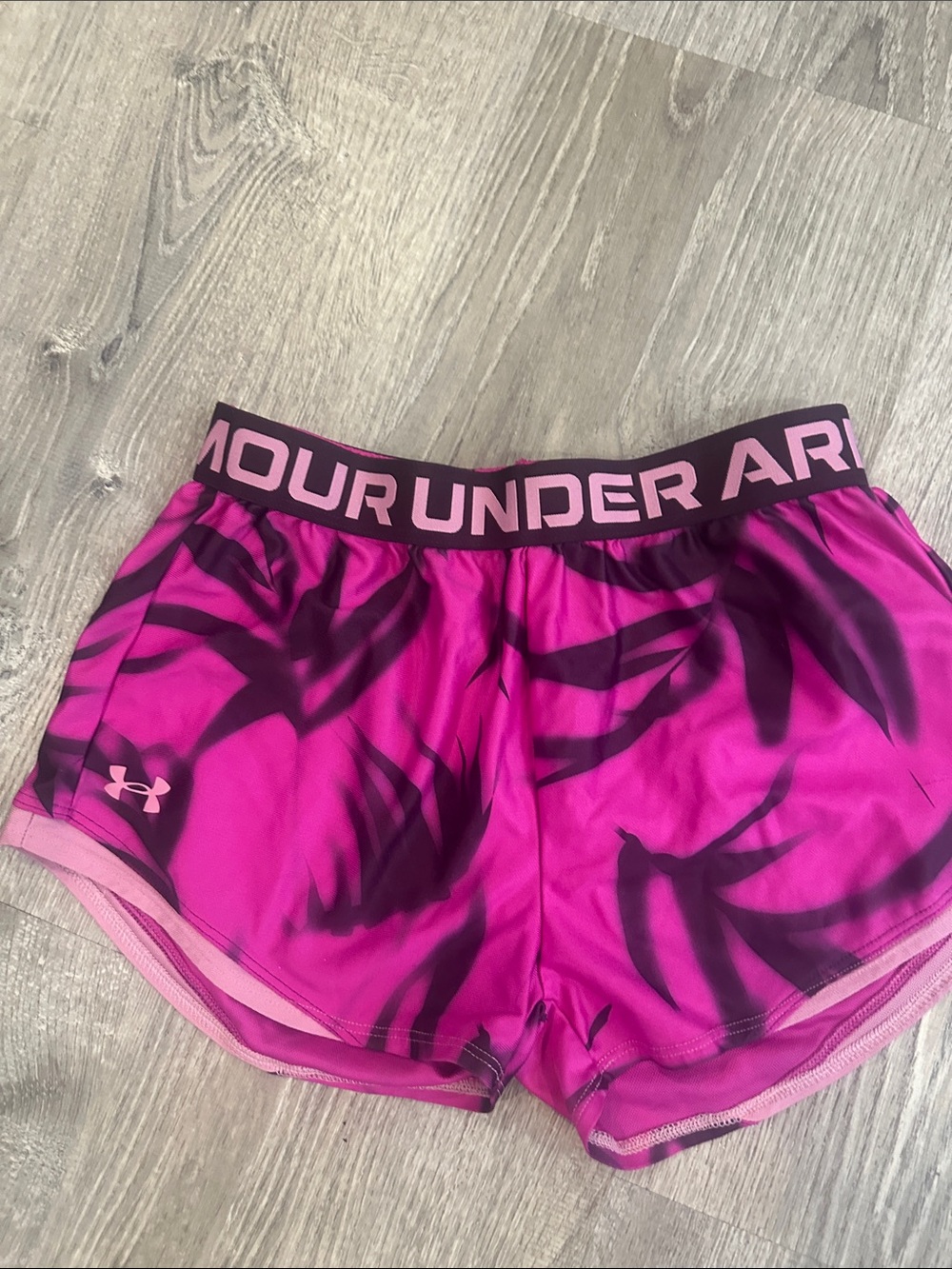 Under Armour Pink & Dark Magenta Girls' Athletic Shorts